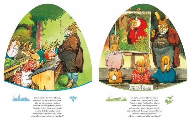 Die Häschenschule: Pappbilderbuch in Ei-Form Esslinger Verlag