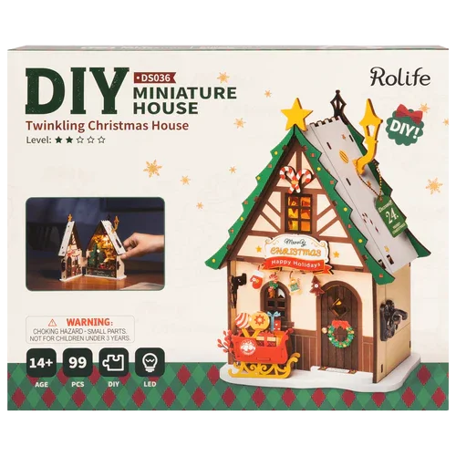 DIY Miniatur Wehnachtshaus Twinkling Christmas Hous DS036 - Robotime