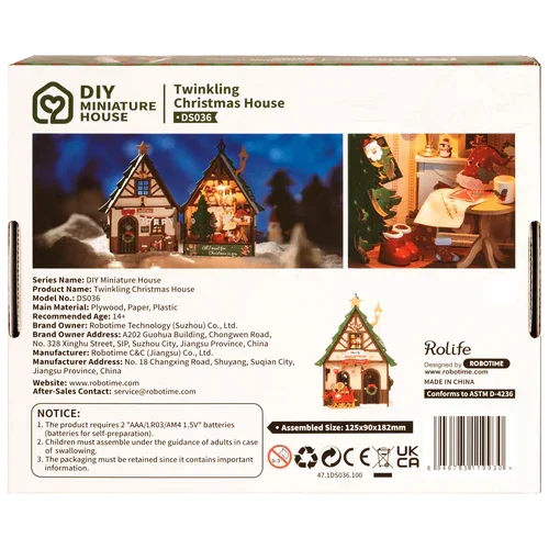 DIY Miniatur Wehnachtshaus Twinkling Christmas Hous DS036 - Robotime