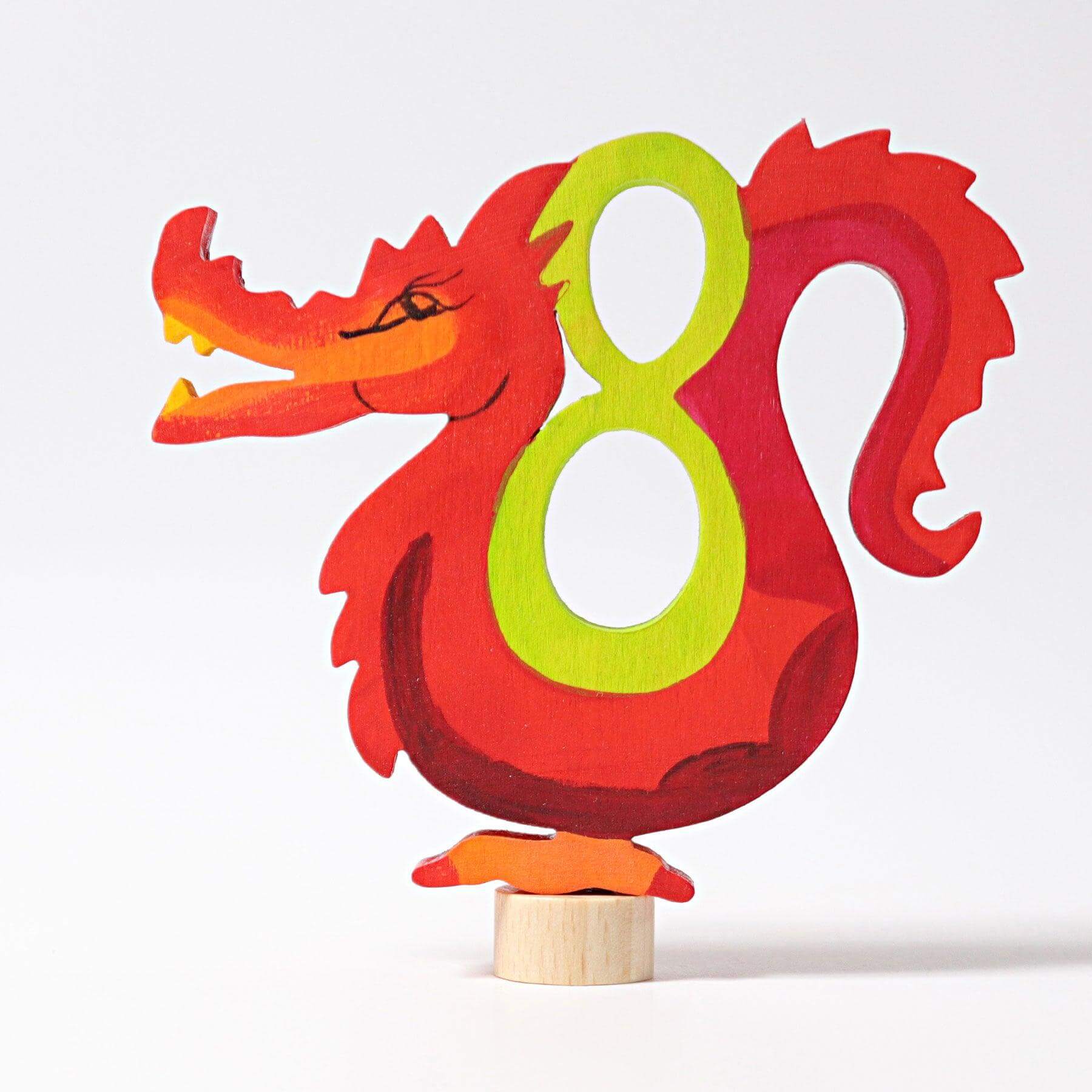 Geburtstagsstecker Märchenfigur Zahl 8 Drache Grimms