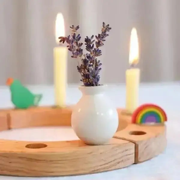 Geburtstagsstecker Vase - weiß Grimms