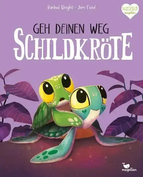 Buchcover Geh deinen Weg Schildkröte mit zwei bunten Schildkröten, erhältlich bei kunstundspiel München