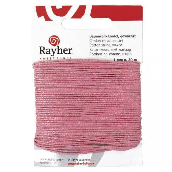 Gewachste Baumwollkordel - Rosa/Pink Rayher