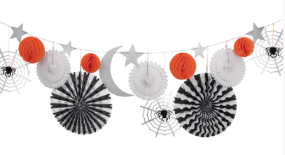 Girlande Honeycomb Halloween - Spinnen und Monde - 224532 kunstundspiel 