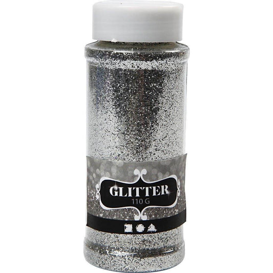 Glitter 110g silber cchobby