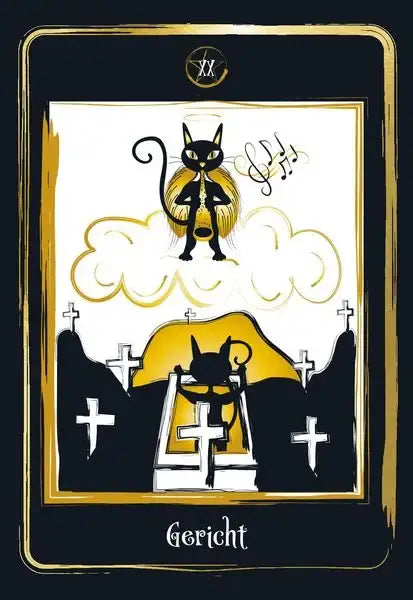 golden-black-cat-tarot-hochwertige-stuelpdeckelschachtel-mit-goldfolie-gebundene-ausgabe-helena-de-almeida2 - kunstundspiel 