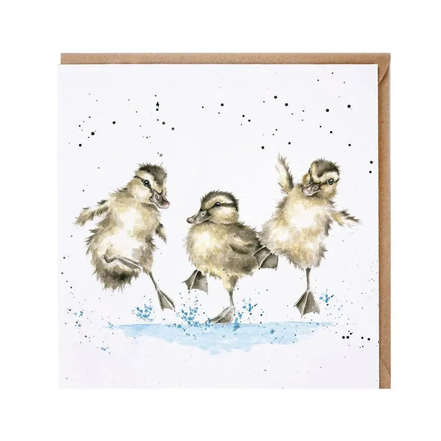 Grußkarte - Puddle Ducks - 3 Entchen in der Pfütze - JCS194 Wrendale