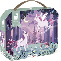 Magisches Einhorn-Puzzle mit Waldmotiv, 54 Teile, ab 5 Jahren, nachhaltig, Made in France