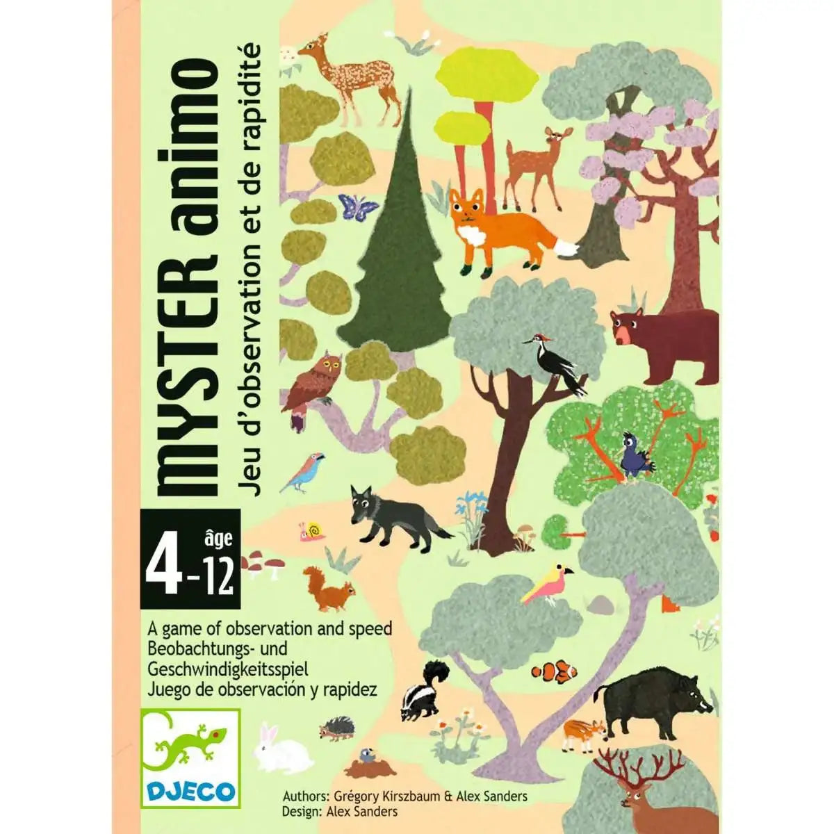 Myster Animo Beobachtungsspiel für Kinder ab 4 Jahren mit Waldtieren und bunten Illustrationen