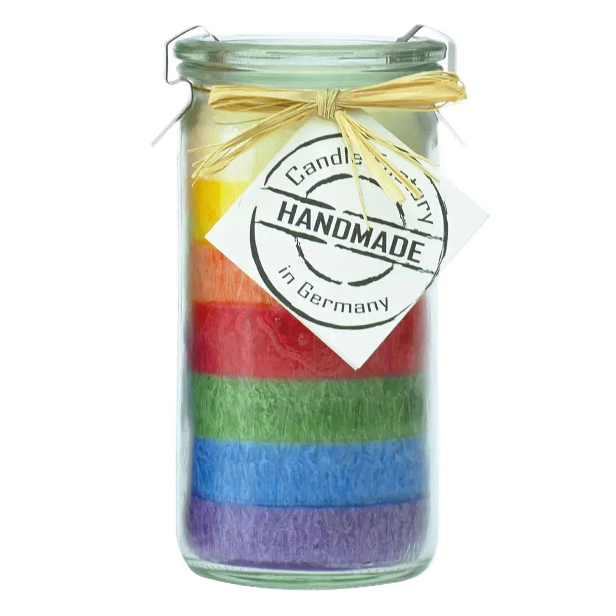 Kerze Regenbogen handgefertigt in Deutschland duftlos - 30329 candle factory