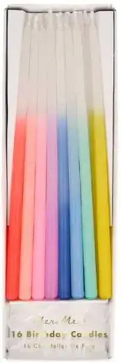 Kerzen in Regenbogenfarben spitz zulaufend Meri Meri