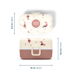 Kinder Lunchbox Tresor Fuchs von monbento, creme-rosa mit Fuchs-Motiven, kunstundspiel