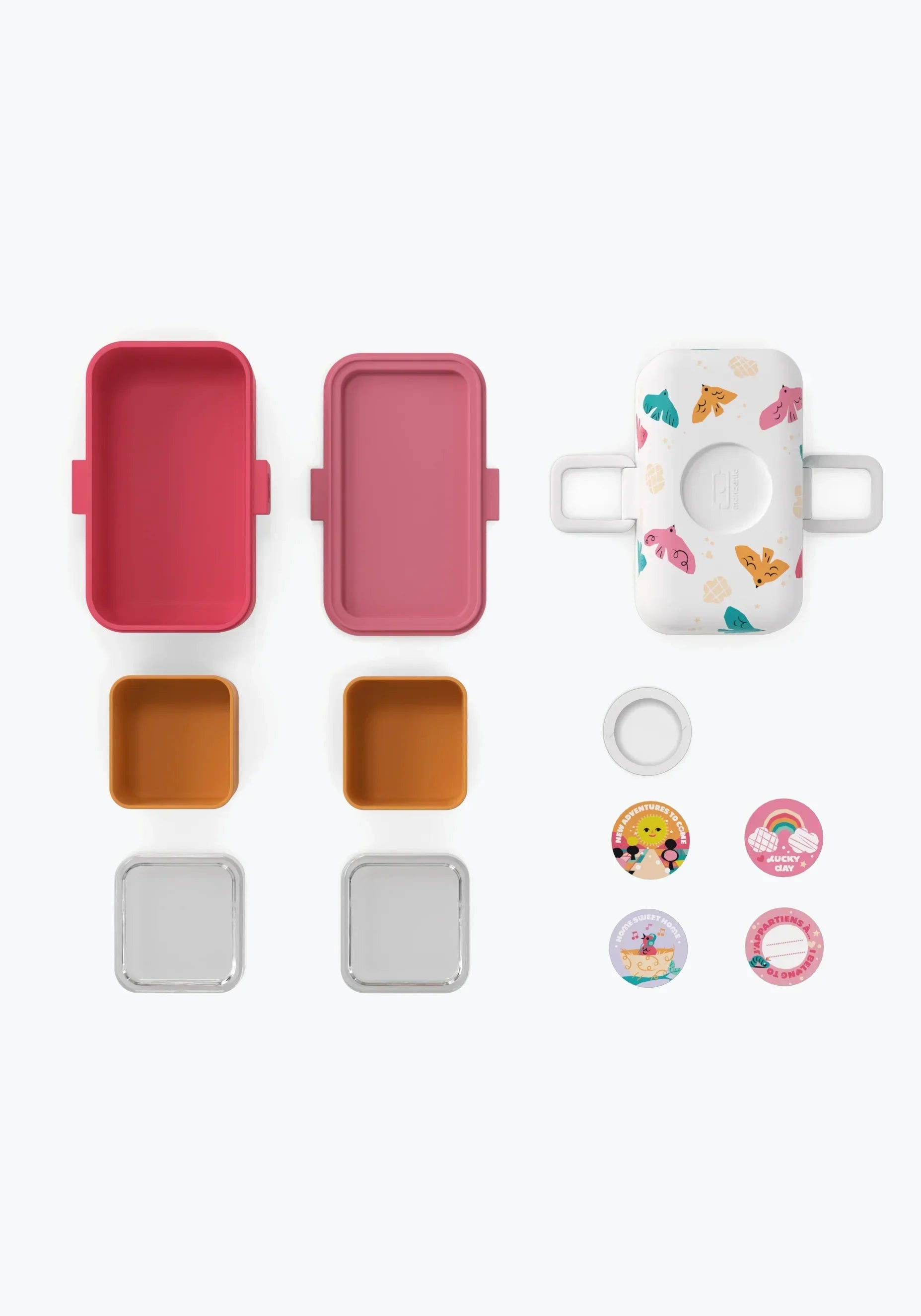 Kinder-Lunchbox Tresor Rose Birds Brotzeit - Monbento