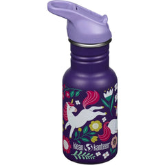 Klean Kanteen 355ml Edelstahl-Trinkflasche mit Flip Seal Sport Cap Kindertrinkflasche Einhorn - 1011206 Kleankanteen