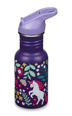 Klean Kanteen 355ml Edelstahl-Trinkflasche mit Flip Seal Sport Cap Kindertrinkflasche Einhorn - 1011206 Kleankanteen