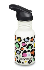 Klean Kanteen 355ml Edelstahl-Trinkflasche mit Flip Seal Sport Cap Kindertrinkflasche Leopard print - 1011210 Kleankanteen