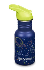 Klean Kanteen 355ml Edelstahl-Trinkflasche mit Flip Seal Sport Cap Kindertrinkflasche Planeten - 1011211 Kleankanteen