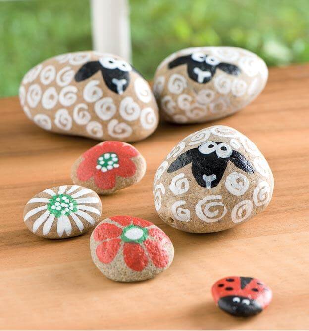 Kreativ-Set Steine bemalen für Kinder (Buch + Material) Topp Verlag