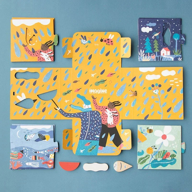 Kreatives Einlegepuzzle aus Holz für Kinder ab 2 Jahren imagine - PZ591U Londji
