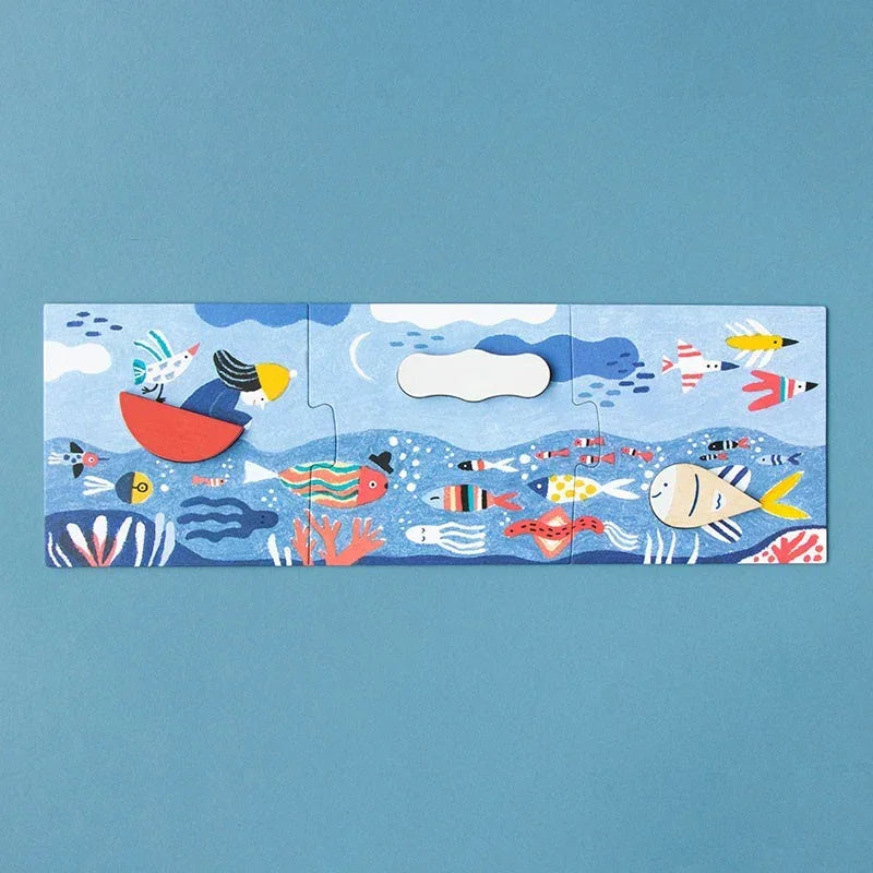 Kreatives Einlegepuzzle aus Holz für Kinder ab 2 Jahren imagine - PZ591U Londji
