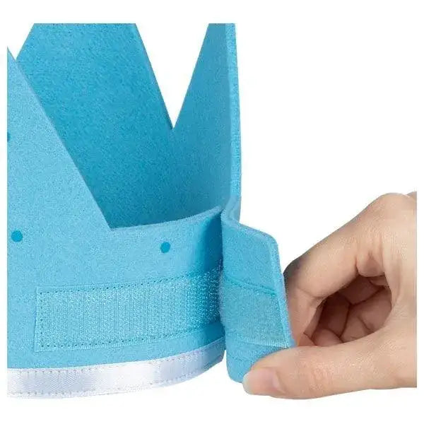 Krone Filz - blau - inklusive Zahlen 1-6 Goki