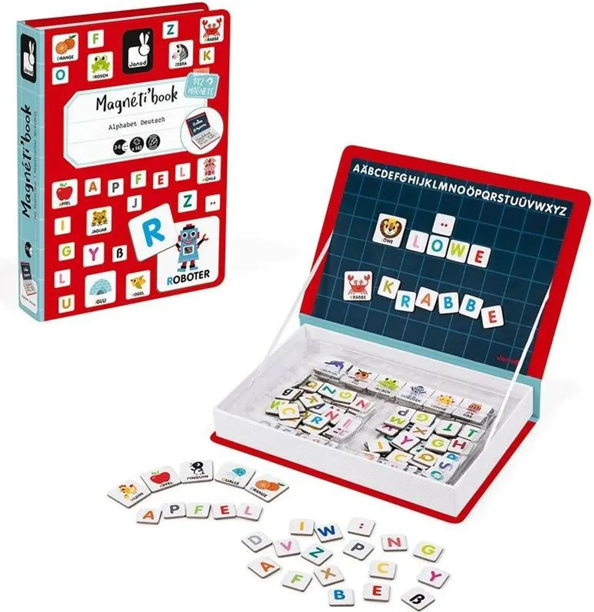 Magneti'book Alphabet Deutsch: Magnetisches Lernspielzeug mit Buchstaben und Bildern für Kinder zum Spielen und Lernen