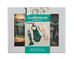 Makramee-Schmuckset "Choose Happy" (Petrol/Natur) Topp Verlag