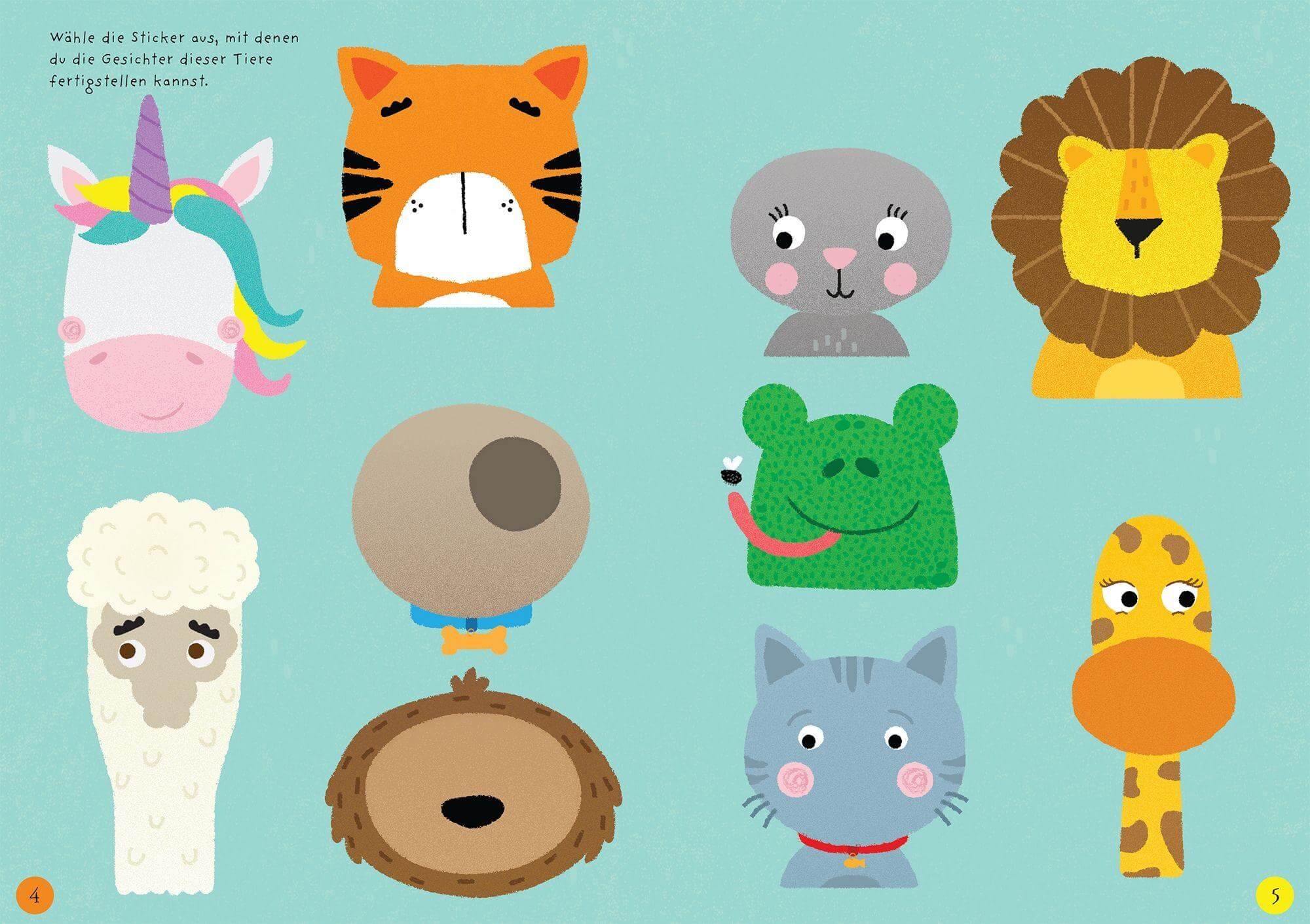 Mein Immer-wieder-Stickerbuch - Lustige Gesichter Usborne Verlag