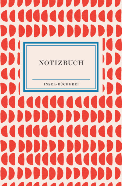 Notizbuch klein - "Korallenrote Halbkreise, retro"