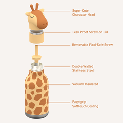 Trinkflasche Giraffe 460ml Thermo