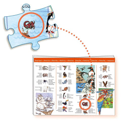 Puzzle 100 Teile - Tiere der Erde + Buch - www. kunstundspiel .de DJ07420