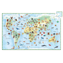 Puzzle 100 Teile - Tiere der Erde + Buch Djeco