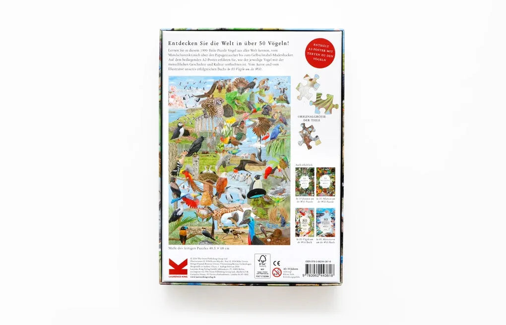 Puzzle 1000 Teile - In 50 Vögeln um die Welt - 9783962443818 Laurence King Spiele