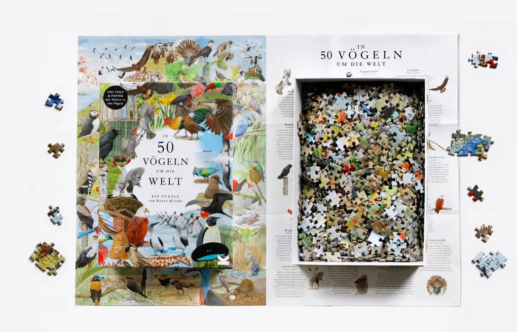 Puzzle 1000 Teile - In 50 Vögeln um die Welt - 9783962443818 Laurence King Spiele