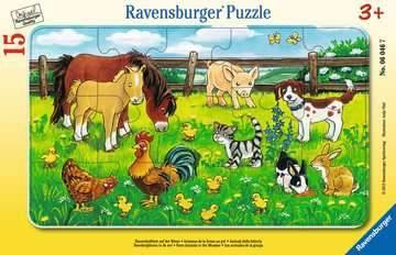 Puzzle 15 Teile Bauernhoftiere auf der Wiese - www. kunstundspiel .de 060467