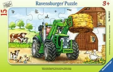 Puzzle 15 Teile Traktor auf dem Bauernhof - www. kunstundspiel .de 060443
