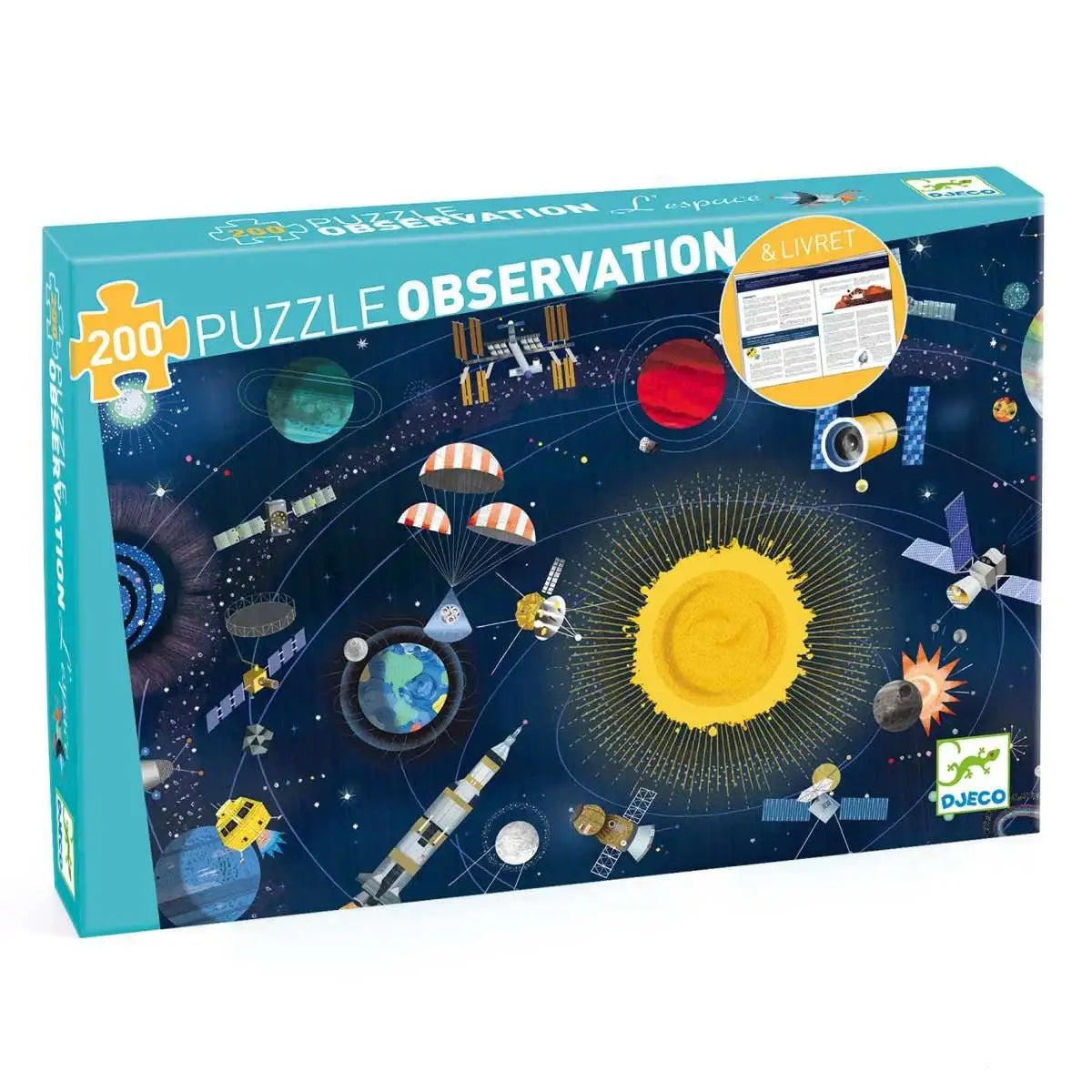 200-teiliges Weltraum-Puzzle mit Sonne, Planeten & Satelliten – Bildungsspielzeug für Kinder