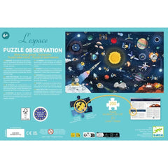 200-teiliges Weltraum-Puzzle mit Beobachtungsspiel, Planeten, Raketen und Sonne für Kinder ab 6 Jahren