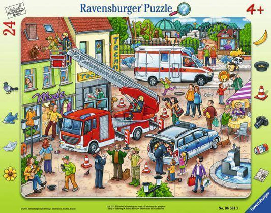 Puzzle 24 Teile "110,112- Eilt herbei!" Ravensburger Spiele