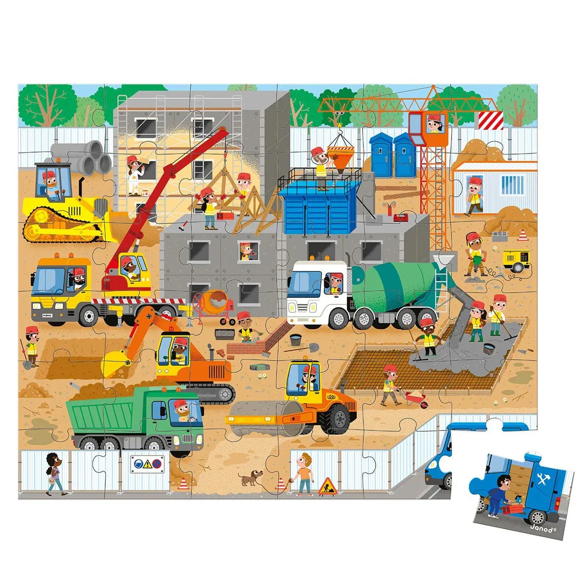 Puzzle 36 Teile - Auf der Baustelle - Janod