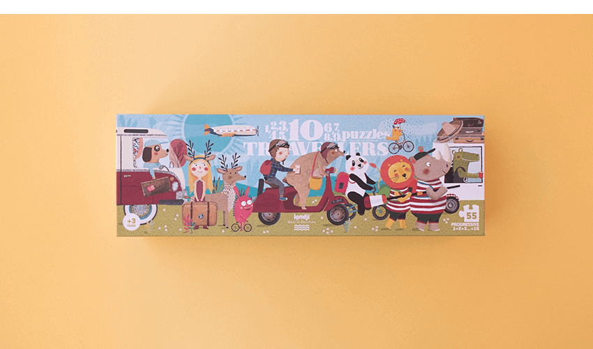 Puzzle 55 Teile - Tiere auf Reisen Londji