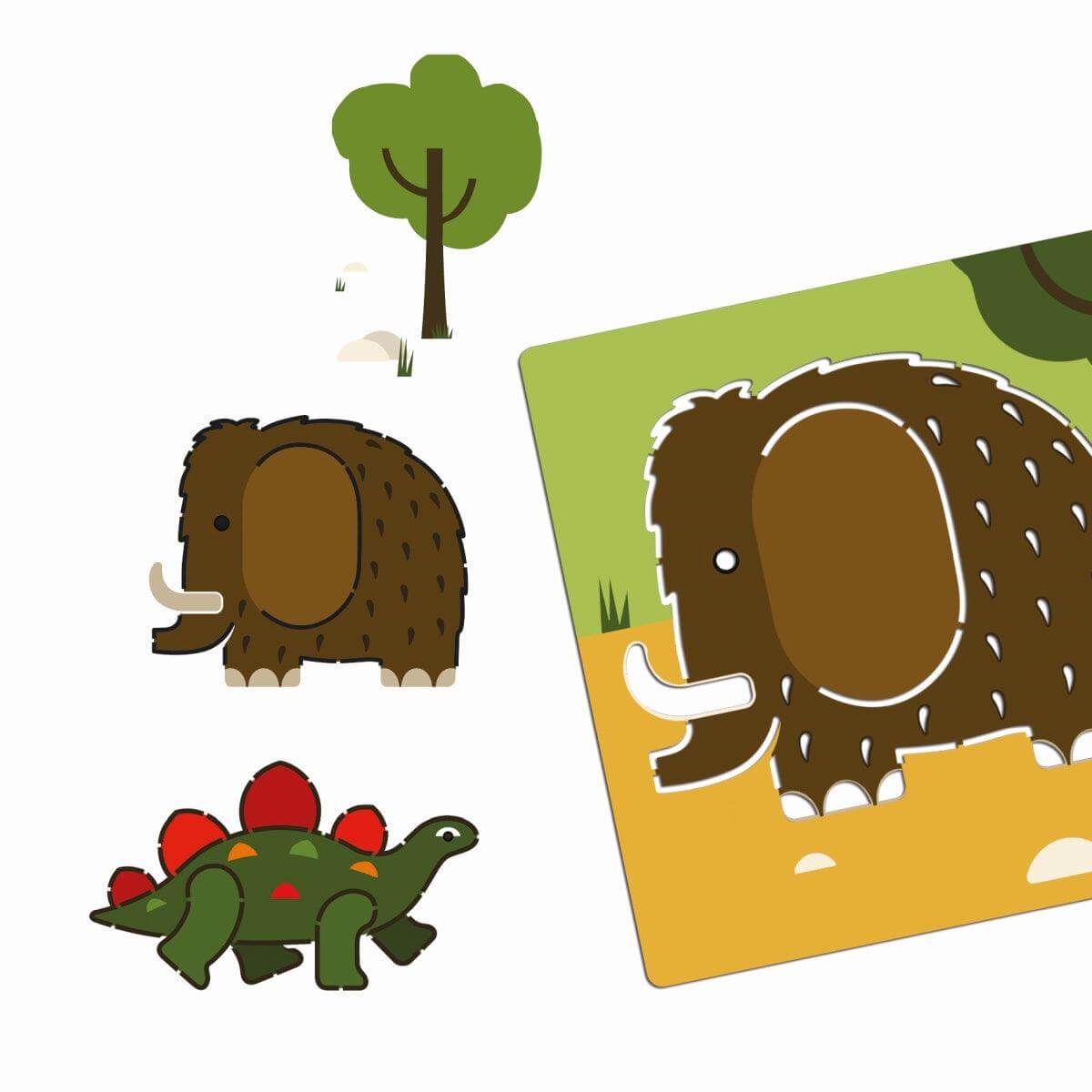 Schablonen Dinosaurier Djeco
