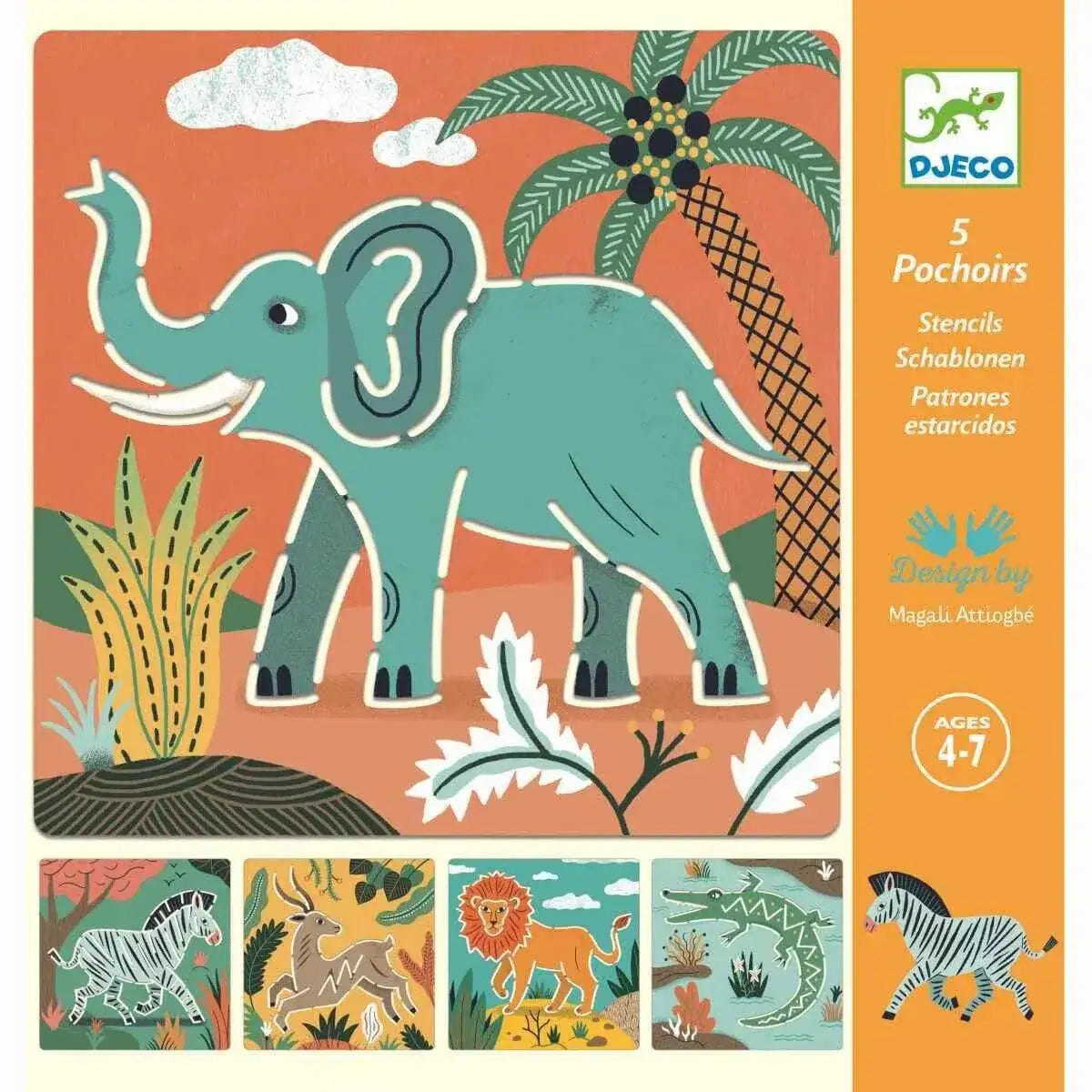 Schablonen Wilde Tiere Djeco
