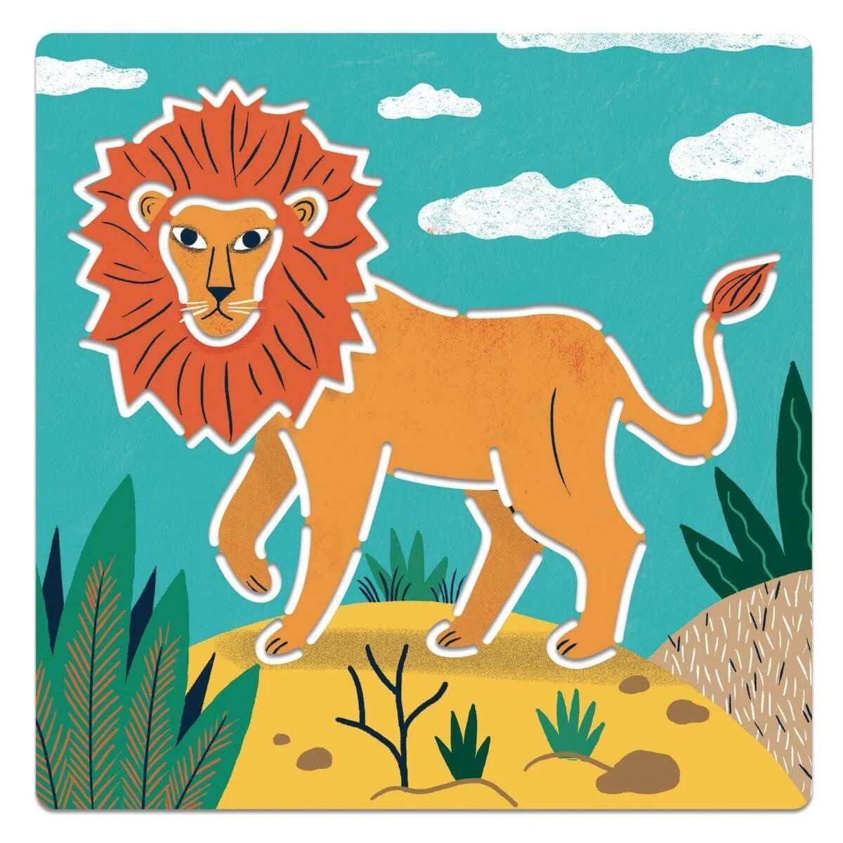 Schablonen Wilde Tiere Djeco