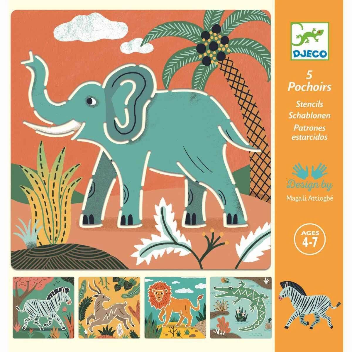 Schablonen Wilde Tiere Djeco