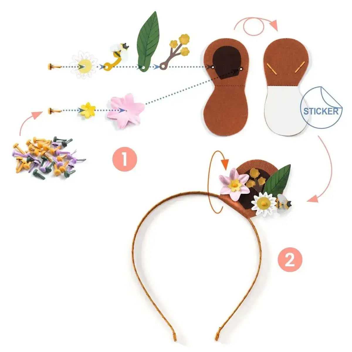 Schmuck basteln: Haarreif Flower Friends DIY - DJ07927 Djeco