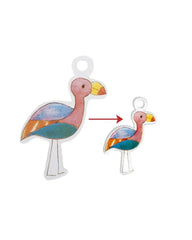 Bunter Flamingo-Anhänger aus nachhaltigem Spielzeug, ideal als Geschenk oder Bastelartikel für Kinder
