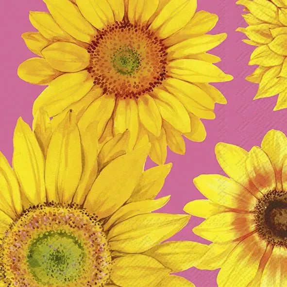 Servietten - Sonnenblumen pink - L1048655 IHR