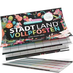 Stadt Land Vollpfosten Junior Edition – nachhaltiges Spielzeug für Kreativität und Wissen