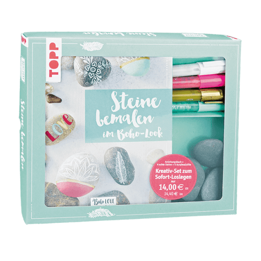 Steine bemalen im Boho-Look - Buch plus Material - Kreativ-Set zum Sofort-Loslegen Frech Verlag